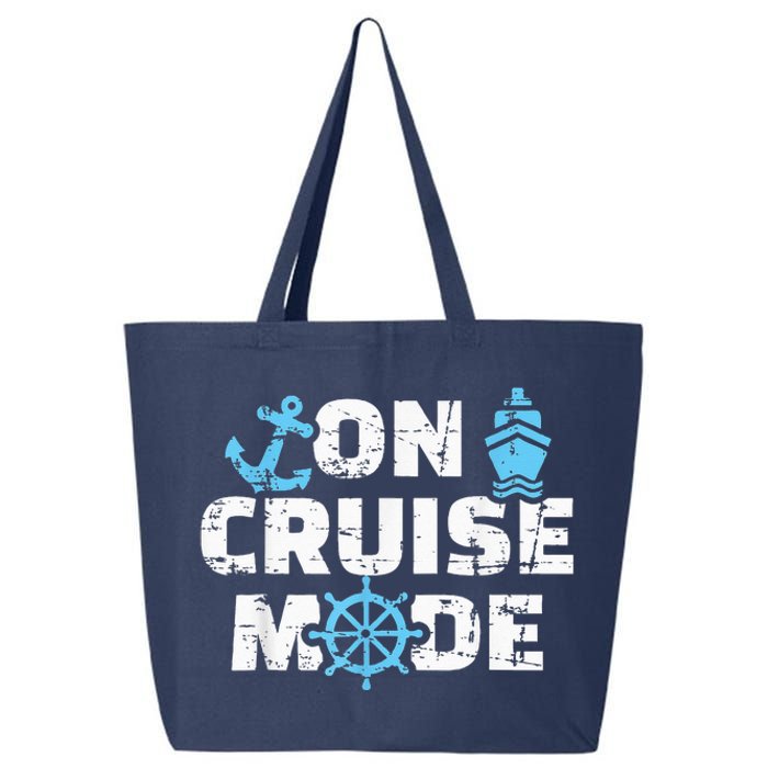 On Cruise Mode Funny Summer Cruise Vacation Family 25L Jumbo Tote