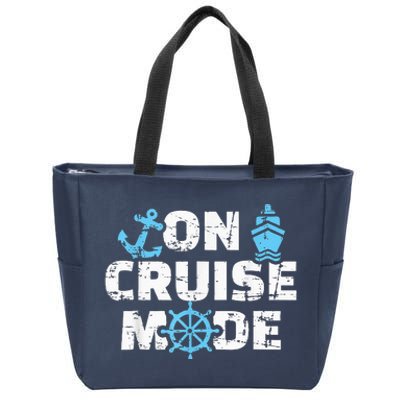 On Cruise Mode Funny Summer Cruise Vacation Family Zip Tote Bag