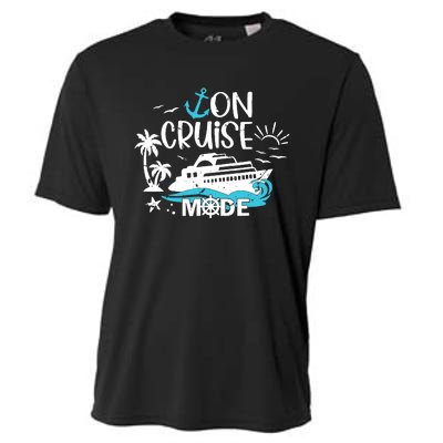 On Cruise Mode Family Vacation Matching Ferry Cruising Trip Cooling Performance Crew T-Shirt