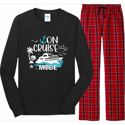 On Cruise Mode Family Vacation Matching Ferry Cruising Trip Long Sleeve Pajama Set