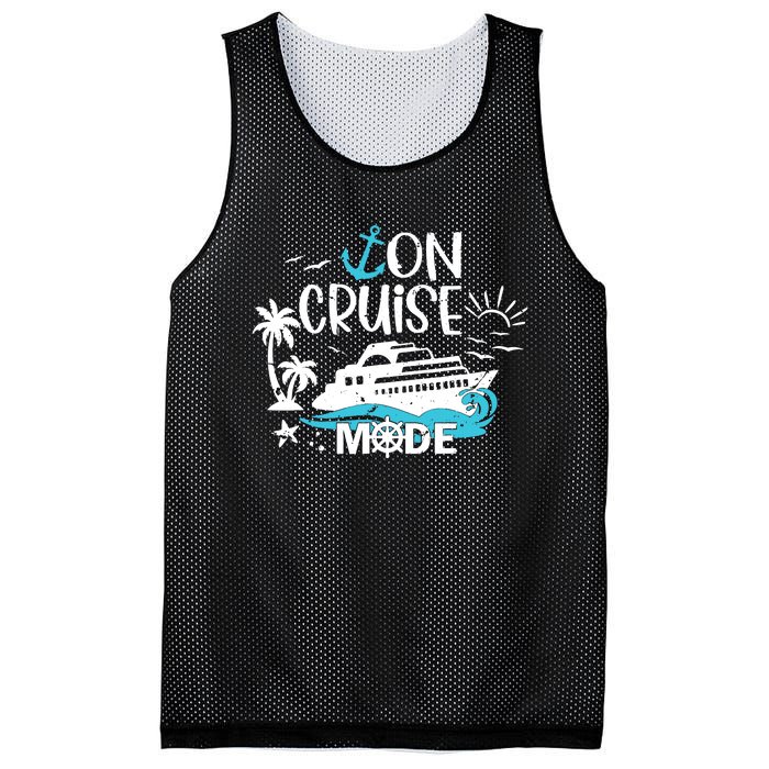 On Cruise Mode Family Vacation Matching Ferry Cruising Trip Mesh Reversible Basketball Jersey Tank