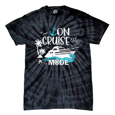 On Cruise Mode Family Vacation Matching Ferry Cruising Trip Tie-Dye T-Shirt