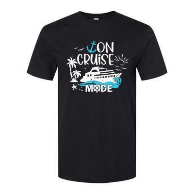 On Cruise Mode Family Vacation Matching Ferry Cruising Trip Softstyle CVC T-Shirt