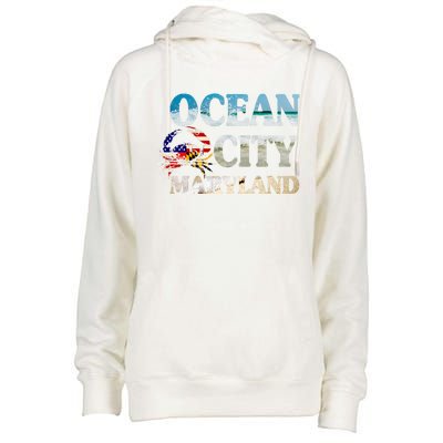 Ocean City Maryland Beach Vacation Gift Womens Funnel Neck Pullover Hood