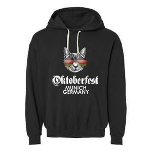 Oktoberfest Cat Munich Germany Garment-Dyed Fleece Hoodie