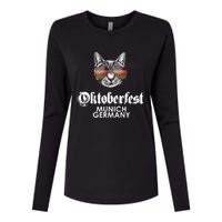 Oktoberfest Cat Munich Germany Womens Cotton Relaxed Long Sleeve T-Shirt