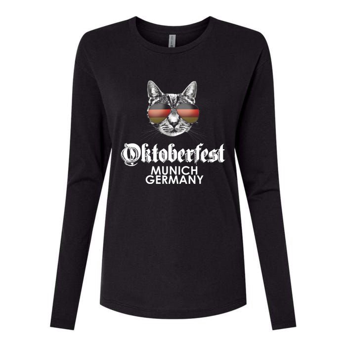 Oktoberfest Cat Munich Germany Womens Cotton Relaxed Long Sleeve T-Shirt