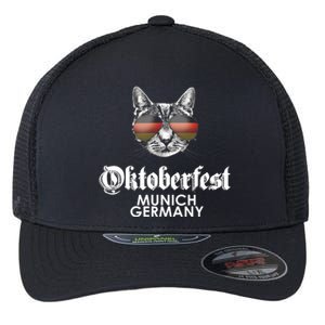 Oktoberfest Cat Munich Germany Flexfit Unipanel Trucker Cap