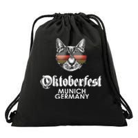 Oktoberfest Cat Munich Germany Drawstring Bag