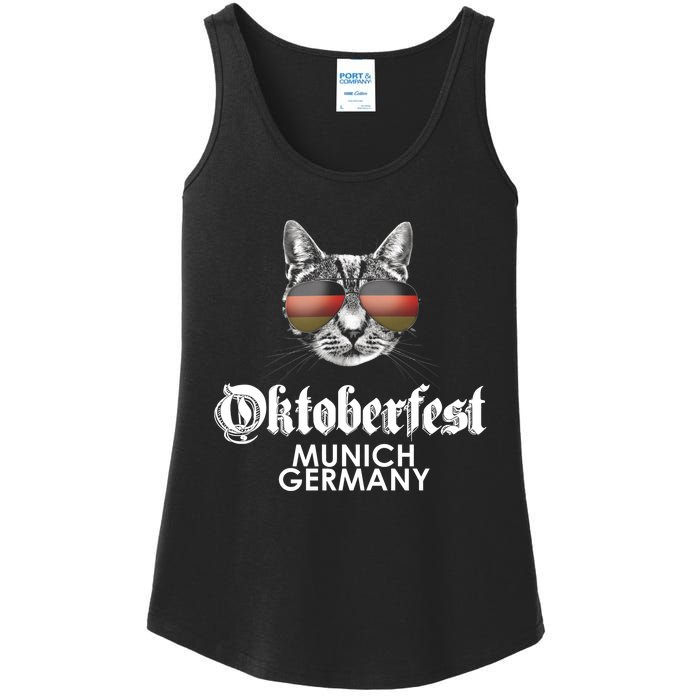 Oktoberfest Cat Munich Germany Ladies Essential Tank