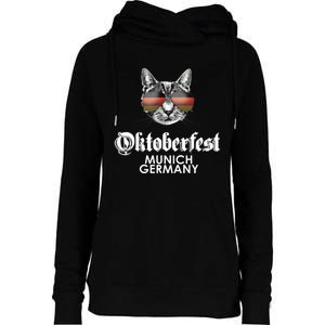 Oktoberfest Cat Munich Germany Womens Funnel Neck Pullover Hood