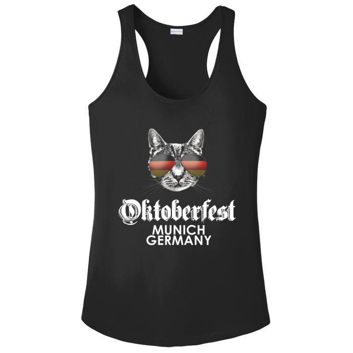 Oktoberfest Cat Munich Germany Ladies PosiCharge Competitor Racerback Tank