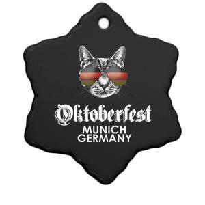 Oktoberfest Cat Munich Germany Ceramic Star Ornament