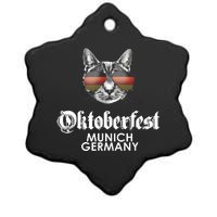 Oktoberfest Cat Munich Germany Ceramic Star Ornament