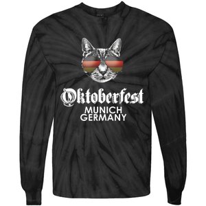 Oktoberfest Cat Munich Germany Tie-Dye Long Sleeve Shirt