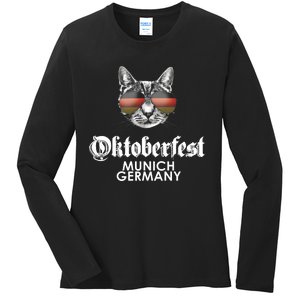 Oktoberfest Cat Munich Germany Ladies Long Sleeve Shirt