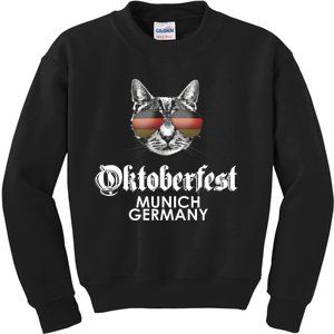 Oktoberfest Cat Munich Germany Kids Sweatshirt