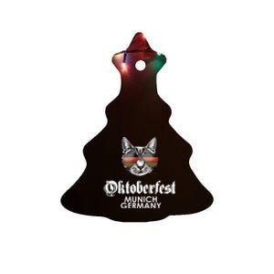 Oktoberfest Cat Munich Germany Ceramic Tree Ornament