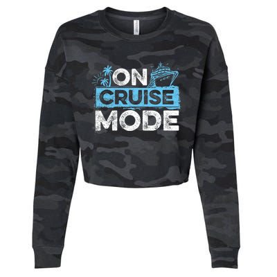 On Cruise Mode Cruise Vacation Family Cruising Cropped Pullover Crew