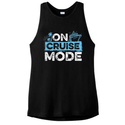 On Cruise Mode Cruise Vacation Family Cruising Ladies PosiCharge Tri-Blend Wicking Tank