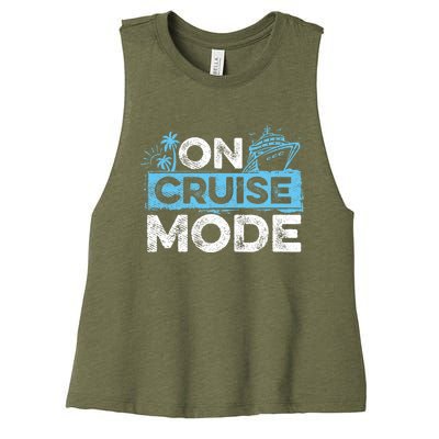 On Cruise Mode Cruise Vacation Family Cruising Women's Racerback Cropped Tank