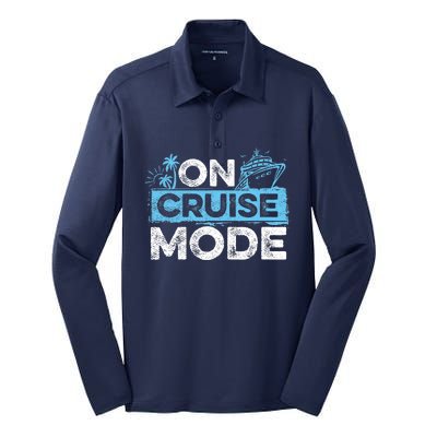 On Cruise Mode Cruise Vacation Family Cruising Silk Touch Performance Long Sleeve Polo