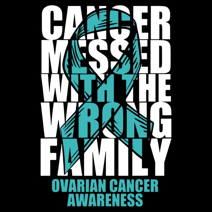 Ovarian Cancer Messed With The Wrong Family Teal Ribbon Gift Cooling Performance Crew T-Shirt