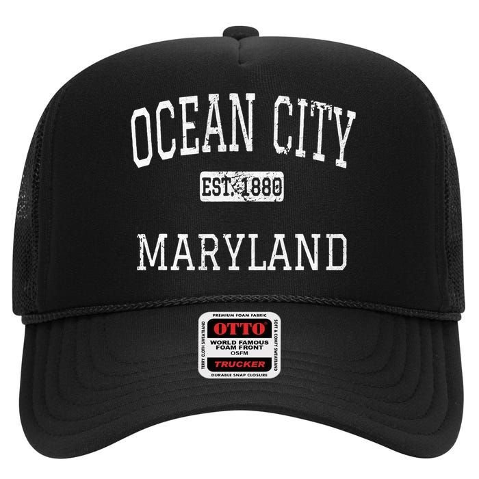 Ocean City Maryland MD Vintage High Crown Mesh Back Trucker Hat