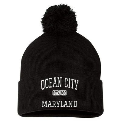 Ocean City Maryland MD Vintage Pom Pom 12in Knit Beanie