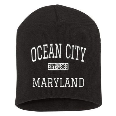 Ocean City Maryland MD Vintage Short Acrylic Beanie