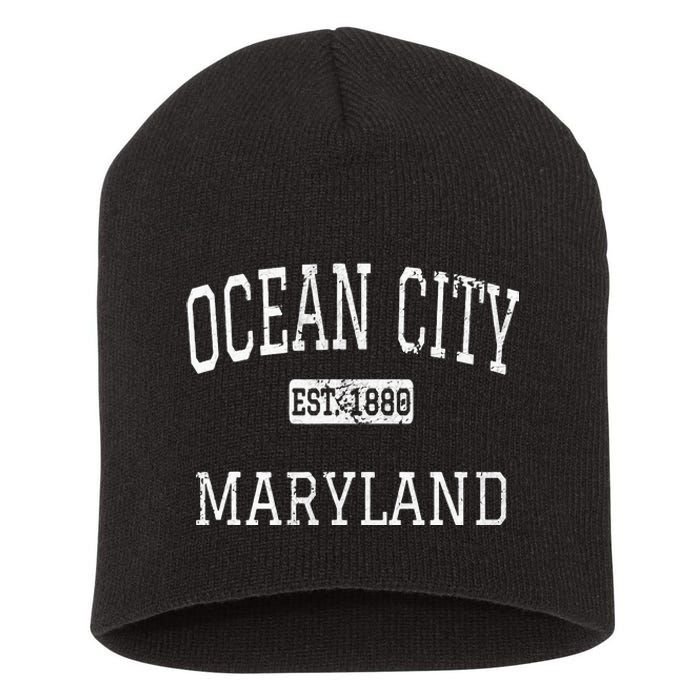 Ocean City Maryland MD Vintage Short Acrylic Beanie