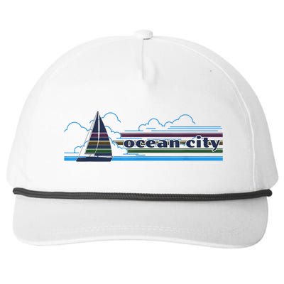 Ocean City Maryland Beach Day Sun and Fun Summer Apparel Snapback Five-Panel Rope Hat