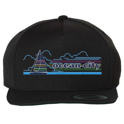 Ocean City Maryland Beach Day Sun and Fun Summer Apparel Wool Snapback Cap