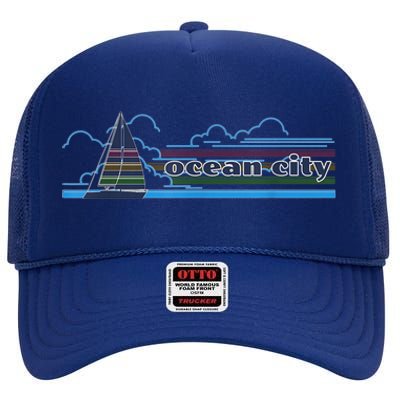 Ocean City Maryland Beach Day Sun and Fun Summer Apparel High Crown Mesh Back Trucker Hat