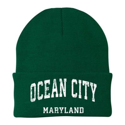 Ocean City Maryland MD Vintage Athletic Sports Design Knit Cap Winter Beanie