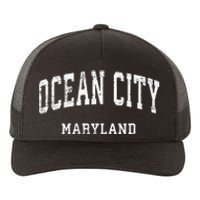 Ocean City Maryland MD Vintage Athletic Sports Design Yupoong Adult 5-Panel Trucker Hat