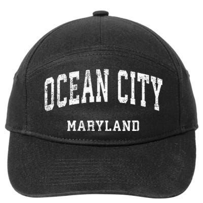 Ocean City Maryland MD Vintage Athletic Sports Design 7-Panel Snapback Hat