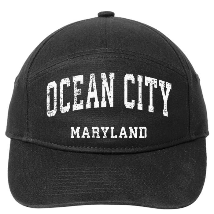 Ocean City Maryland MD Vintage Athletic Sports Design 7-Panel Snapback Hat