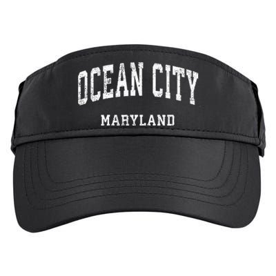 Ocean City Maryland MD Vintage Athletic Sports Design Adult Drive Performance Visor