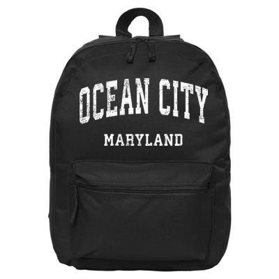 Ocean City Maryland MD Vintage Athletic Sports Design 16 in Basic Backpack