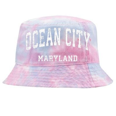 Ocean City Maryland MD Vintage Athletic Sports Design Tie-Dyed Bucket Hat