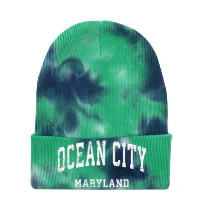 Ocean City Maryland MD Vintage Athletic Sports Design Tie Dye 12in Knit Beanie