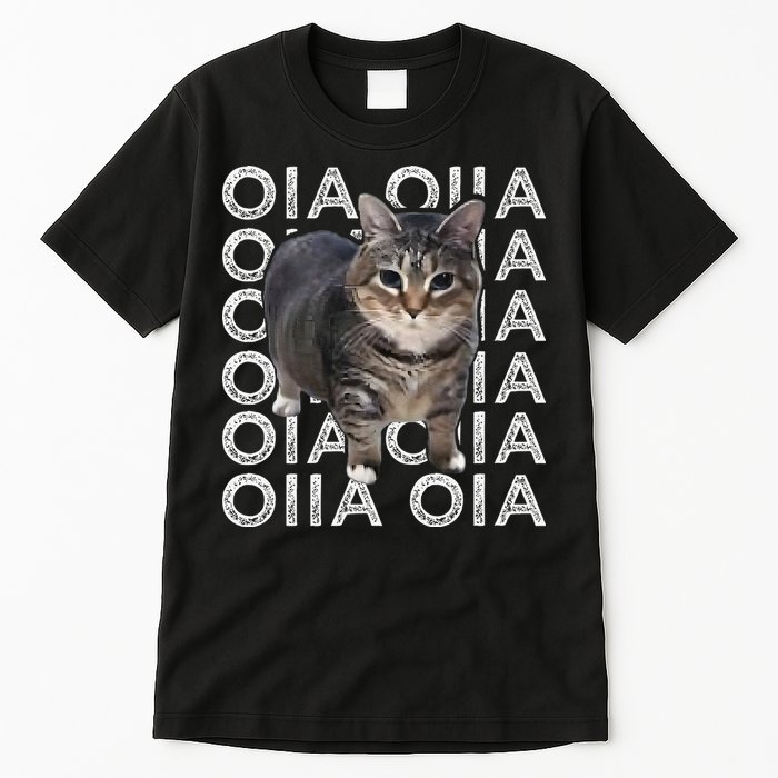 Oia Cat Meme I Wake Up Engage In Tomfoolery Oiia Cat Spinnin Tall T-Shirt