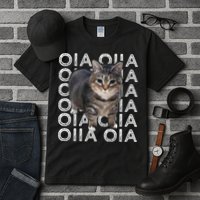 Oia Cat Meme I Wake Up Engage In Tomfoolery Oiia Cat Spinnin Tall T-Shirt