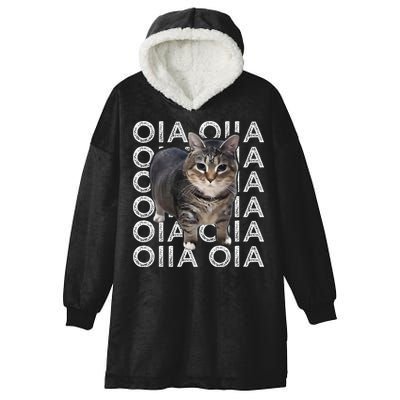 Oia Cat Meme I Wake Up Engage In Tomfoolery Oiia Cat Spinnin Hooded Wearable Blanket