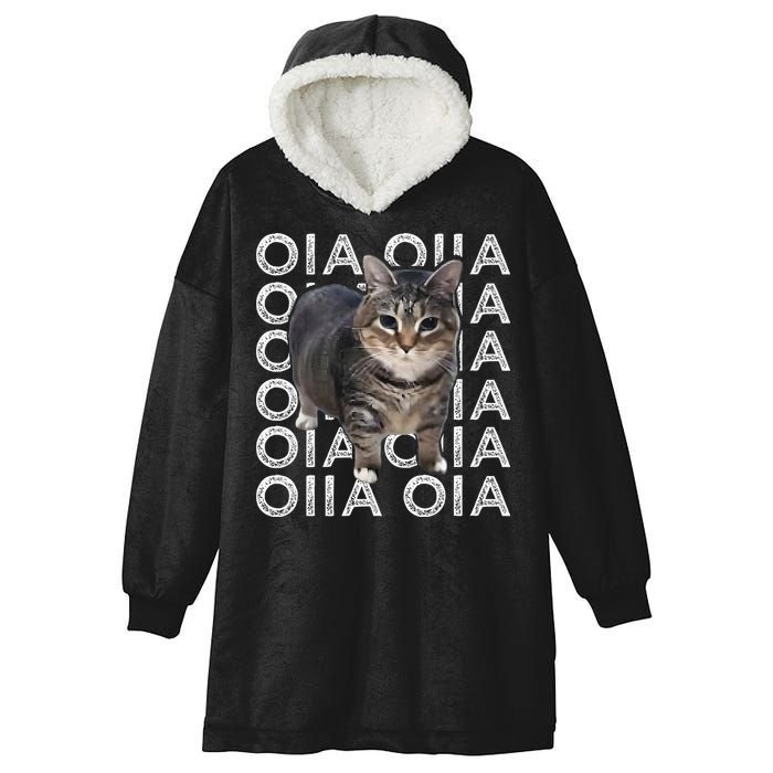 Oia Cat Meme I Wake Up Engage In Tomfoolery Oiia Cat Spinnin Hooded Wearable Blanket
