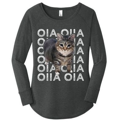 Oia Cat Meme I Wake Up Engage In Tomfoolery Oiia Cat Spinnin Women's Perfect Tri Tunic Long Sleeve Shirt