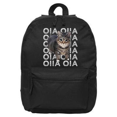 Oia Cat Meme I Wake Up Engage In Tomfoolery Oiia Cat Spinnin 16 in Basic Backpack