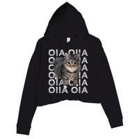 Oia Cat Meme I Wake Up Engage In Tomfoolery Oiia Cat Spinnin Crop Fleece Hoodie