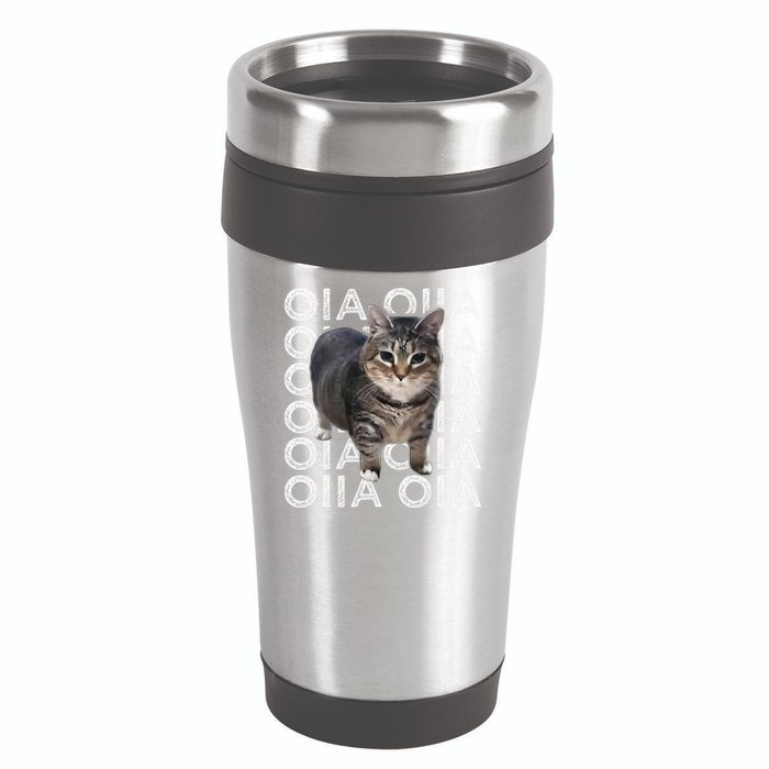 Oia Cat Meme I Wake Up Engage In Tomfoolery Oiia Cat Spinnin 16oz Travel Tumbler